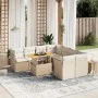 Set de sofás de jardín 9 pzas con cojines ratán sintético beige de , Conjuntos de jardín - Ref: Foro24-3270722, Precio: 646,4...