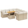 Gartensofa-Set, 9-teilig, mit Kissen, aus synthetischem Rattan in Beige. von , Gartensets - Ref: Foro24-3270722, Preis: 613,5...