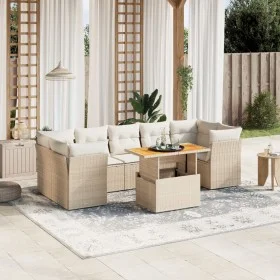 Juego de sofás de jardín con cojines beige 8 pzas ratán PE by , Garden sets - Ref: Foro24-3270701, Price: 592,88 €, Discount: %