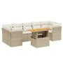 Juego de sofás de jardín con cojines beige 8 pzas ratán PE by , Garden sets - Ref: Foro24-3270701, Price: 592,88 €, Discount: %