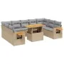 11-piece garden sofa set with beige synthetic rattan cushions by , Garden sets - Ref: Foro24-3273691, Price: 733,41 €, Discou...