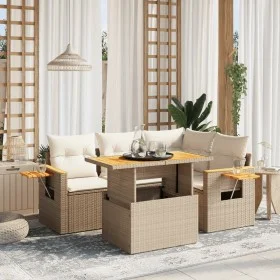 Gartensofa-Set mit 5-teiligen Kissen aus synthetischem Rattan in Beige. von , Gartensets - Ref: Foro24-3273501, Preis: 452,70...
