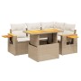 Juego de sofás jardín con cojines 5 pzas ratán sintético beige by , Garden sets - Ref: Foro24-3273501, Price: 429,61 €, Disco...