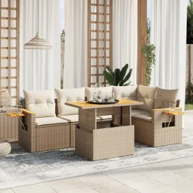 Juego de sofás jardín con cojines 6 pzas ratán sintético beige by , Garden sets - Ref: Foro24-3273508, Price: 510,62 €, Disco...