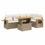 Gartensofa-Set mit 6-teiligen Kissen aus synthetischem Rattan in Beige. von , Gartensets - Ref: Foro24-3273508, Preis: 510,62...