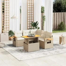 Juego de sofás jardín con cojines 6 pzas ratán sintético beige by , Garden sets - Ref: Foro24-3273515, Price: 510,62 €, Disco...