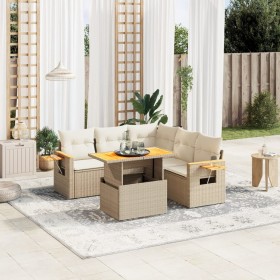 Juego de sofás jardín con cojines 6 pzas ratán sintético beige de , Conjuntos de jardín - Ref: Foro24-3273515, Precio: 484,04...