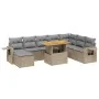 Gartensofa-Set, 9-teilig, mit Kissen, aus synthetischem Rattan in Beige. von , Gartensets - Ref: Foro24-3275740, Preis: 597,5...