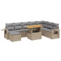 Set de sofás de jardín 9 pzas con cojines ratán sintético beige by , Garden sets - Ref: Foro24-3275740, Price: 576,49 €, Disc...