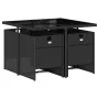 Set de muebles jardín 5 pzas con cojines ratán sintético negro by , Garden sets - Ref: Foro24-3210535, Price: 347,49 €, Disco...