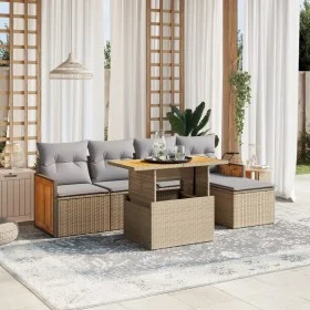 Juego de sofás jardín con cojines 6 pzas ratán sintético beige von , Gartensets - Ref: Foro24-3273936, Preis: 401,91 €, Rabat...