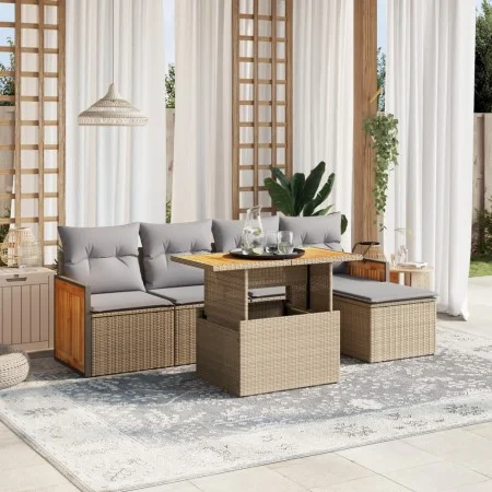 Juego de sofás jardín con cojines 6 pzas ratán sintético beige by , Garden sets - Ref: Foro24-3273936, Price: 401,91 €, Disco...