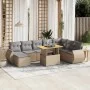Gartensofa-Set, 9-teilig, mit Kissen, aus synthetischem Rattan in Beige. von , Gartensets - Ref: Foro24-3275852, Preis: 625,3...