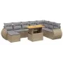 Gartensofa-Set, 9-teilig, mit Kissen, aus synthetischem Rattan in Beige. von , Gartensets - Ref: Foro24-3275852, Preis: 625,3...