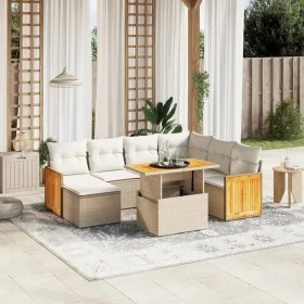 Juego de sofás de jardín con cojines beige 8 pzas ratán PE by , Garden sets - Ref: Foro24-3274075, Price: 555,87 €, Discount: %