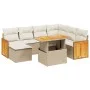 Juego de sofás de jardín con cojines beige 8 pzas ratán PE de , Conjuntos de jardín - Ref: Foro24-3274075, Precio: 557,21 €, ...