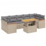 Juego de sofás de jardín con cojines beige 8 pzas ratán PE by , Garden sets - Ref: Foro24-3272991, Price: 550,72 €, Discount: %