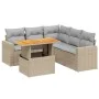 Gartensofa-Set mit 6-teiligen Kissen aus synthetischem Rattan in Beige. von , Gartensets - Ref: Foro24-3271311, Preis: 422,73...