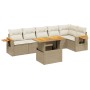 Gartensofagarnitur 7-teilig mit Kissen aus synthetischem Rattan in Beige. von , Gartensets - Ref: Foro24-3273529, Preis: 534,...