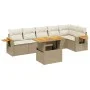 Gartensofagarnitur 7-teilig mit Kissen aus synthetischem Rattan in Beige. von , Gartensets - Ref: Foro24-3273529, Preis: 545,...
