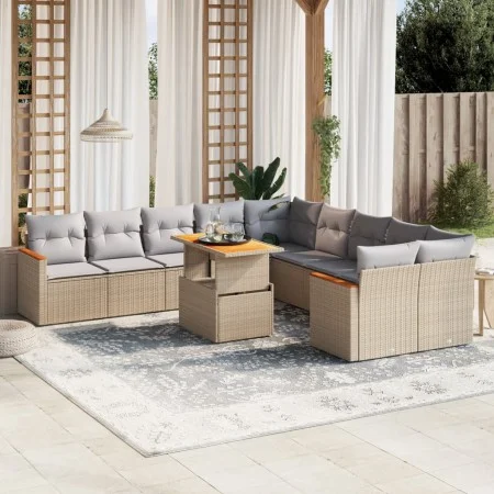 11-piece garden sofa set with beige synthetic rattan cushions by , Garden sets - Ref: Foro24-3273264, Price: 710,22 €, Discou...