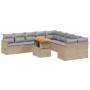 Set von 11-teiligen Gartensofas mit beigen Kissen aus synthetischem Rattan von , Gartensets - Ref: Foro24-3273264, Preis: 710...
