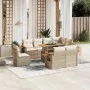 Gartensofa-Set, 9-teilig, mit Kissen, aus synthetischem Rattan in Beige. von , Gartensets - Ref: Foro24-3273613, Preis: 746,5...
