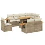 Gartensofa-Set, 9-teilig, mit Kissen, aus synthetischem Rattan in Beige. von , Gartensets - Ref: Foro24-3273613, Preis: 746,5...