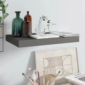 Gray glossy MDF floating wall shelf 40x23x3.8 cm by vidaXL, Shelves and shelves - Ref: Foro24-323784, Price: 17,35 €, Discoun...