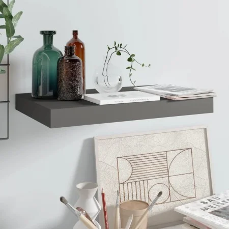 Gray glossy MDF floating wall shelf 40x23x3.8 cm by vidaXL, Shelves and shelves - Ref: Foro24-323784, Price: 17,15 €, Discoun...