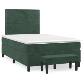 Box spring bed with dark green velvet mattress 120x190 cm by , Beds and slatted bases - Ref: Foro24-3270466, Price: 438,70 €,...