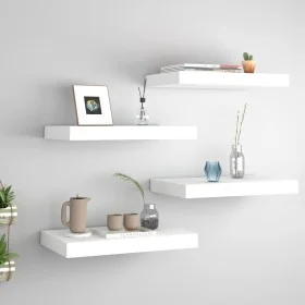 Set of 4 white MDF floating wall shelves 40x23x3.8 cm by vidaXL, Shelves and shelves - Ref: Foro24-323807, Price: 49,73 €, Di...