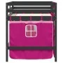 Cama alta para niños con cortinas madera pino rosa 80x200 cm de , Camas y somieres - Ref: Foro24-3283816, Precio: 182,77 €, D...