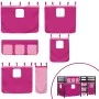 Cama alta para niños con cortinas madera pino rosa 80x200 cm de , Camas y somieres - Ref: Foro24-3283816, Precio: 182,77 €, D...
