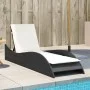 Tumbona con cojín ratán sintético negro 60x205x73 cm by , Loungers - Ref: Foro24-368278, Price: 154,99 €, Discount: %
