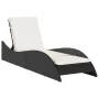 Tumbona con cojín ratán sintético negro 60x205x73 cm by , Loungers - Ref: Foro24-368278, Price: 154,99 €, Discount: %