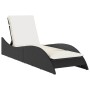 Tumbona con cojín ratán sintético negro 60x205x73 cm by , Loungers - Ref: Foro24-368278, Price: 154,99 €, Discount: %