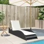 Tumbona con cojín ratán sintético negro 60x205x73 cm by , Loungers - Ref: Foro24-368278, Price: 154,99 €, Discount: %
