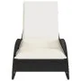 Tumbona con cojín ratán sintético negro 60x205x73 cm by , Loungers - Ref: Foro24-368278, Price: 154,99 €, Discount: %
