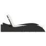 Tumbona con cojín ratán sintético negro 60x205x73 cm by , Loungers - Ref: Foro24-368278, Price: 154,99 €, Discount: %