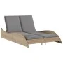Liegestuhl mit beigen synthetischen Rattankissen 114x205x73 cm von , Liegen - Ref: Foro24-368290, Preis: 265,55 €, Rabatt: %