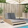 Tumbona con cojines ratán sintético beige 114x205x73 cm by , Loungers - Ref: Foro24-368290, Price: 265,55 €, Discount: %