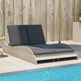 Tumbona con cojines ratán sintético gris claro 114x205x73 cm by , Loungers - Ref: Foro24-368292, Price: 251,76 €, Discount: %