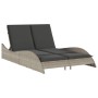 Tumbona con cojines ratán sintético gris claro 114x205x73 cm by , Loungers - Ref: Foro24-368292, Price: 242,52 €, Discount: %