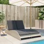 Liegestuhl mit hellgrauen synthetischen Rattan-Kissen 114x205x73 cm von , Liegen - Ref: Foro24-368292, Preis: 251,76 €, Rabat...