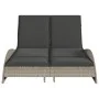 Liegestuhl mit hellgrauen synthetischen Rattan-Kissen 114x205x73 cm von , Liegen - Ref: Foro24-368292, Preis: 251,76 €, Rabat...
