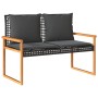 Gartenbank mit Kissen aus schwarzem synthetischem Rattan und Akazienholz von , Gartenbänke - Ref: Foro24-365862, Preis: 101,3...