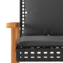 Garden bench with black synthetic rattan cushion and acacia wood by , garden benches - Ref: Foro24-365862, Price: 101,37 €, D...