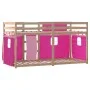 Bunk bed with solid pine wood curtains 90x190 cm by , Beds and slatted bases - Ref: Foro24-3283939, Price: 169,19 €, Discount: %