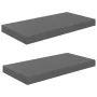 Schwimmende Wandregale 2 Stk. MDF glänzend grau 50x23x3,8 cm von vidaXL, Regale und Regale - Ref: Foro24-323788, Preis: 26,43...